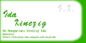 ida kinczig business card